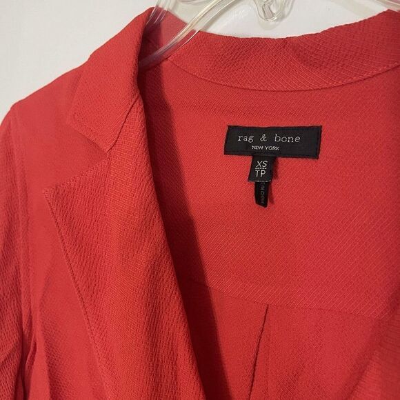 RAG & Bone Dean drape front long sleeve vneck blouse Fire red size XS $350 - Picture 4 of 6